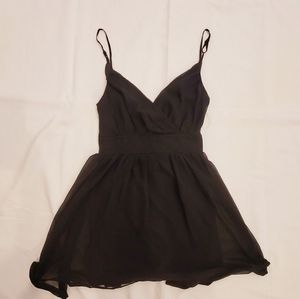 Black A- line Chiffon Cocktail Dress